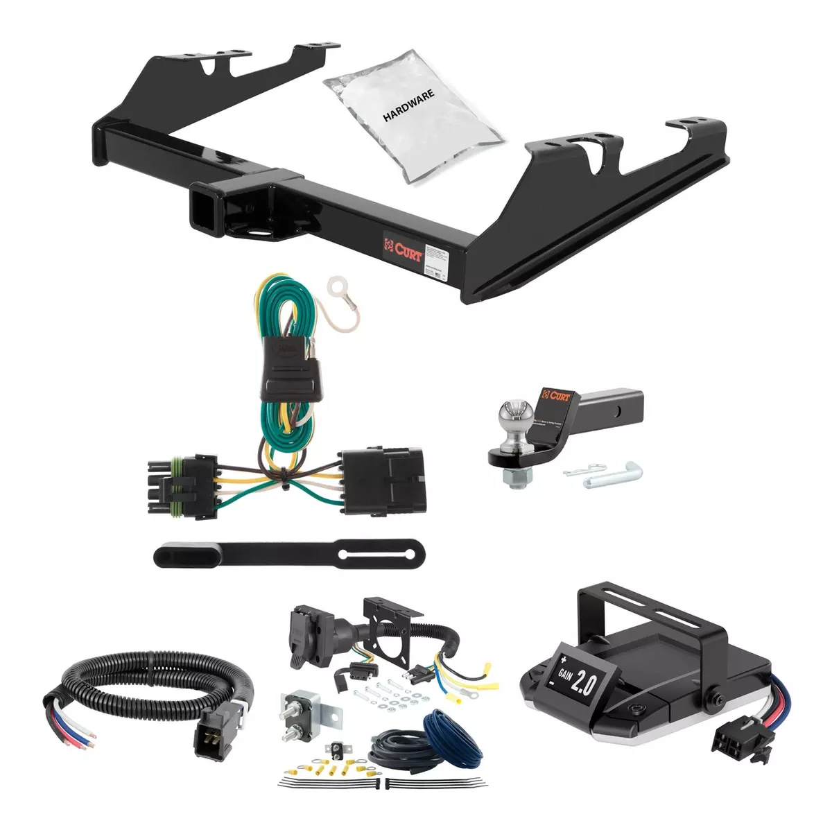 75-86 Chevrolet K20 Cab & chassis 2 CURT Trailer Hitch + Assure Proportional Brake Controller Kit HBCW375